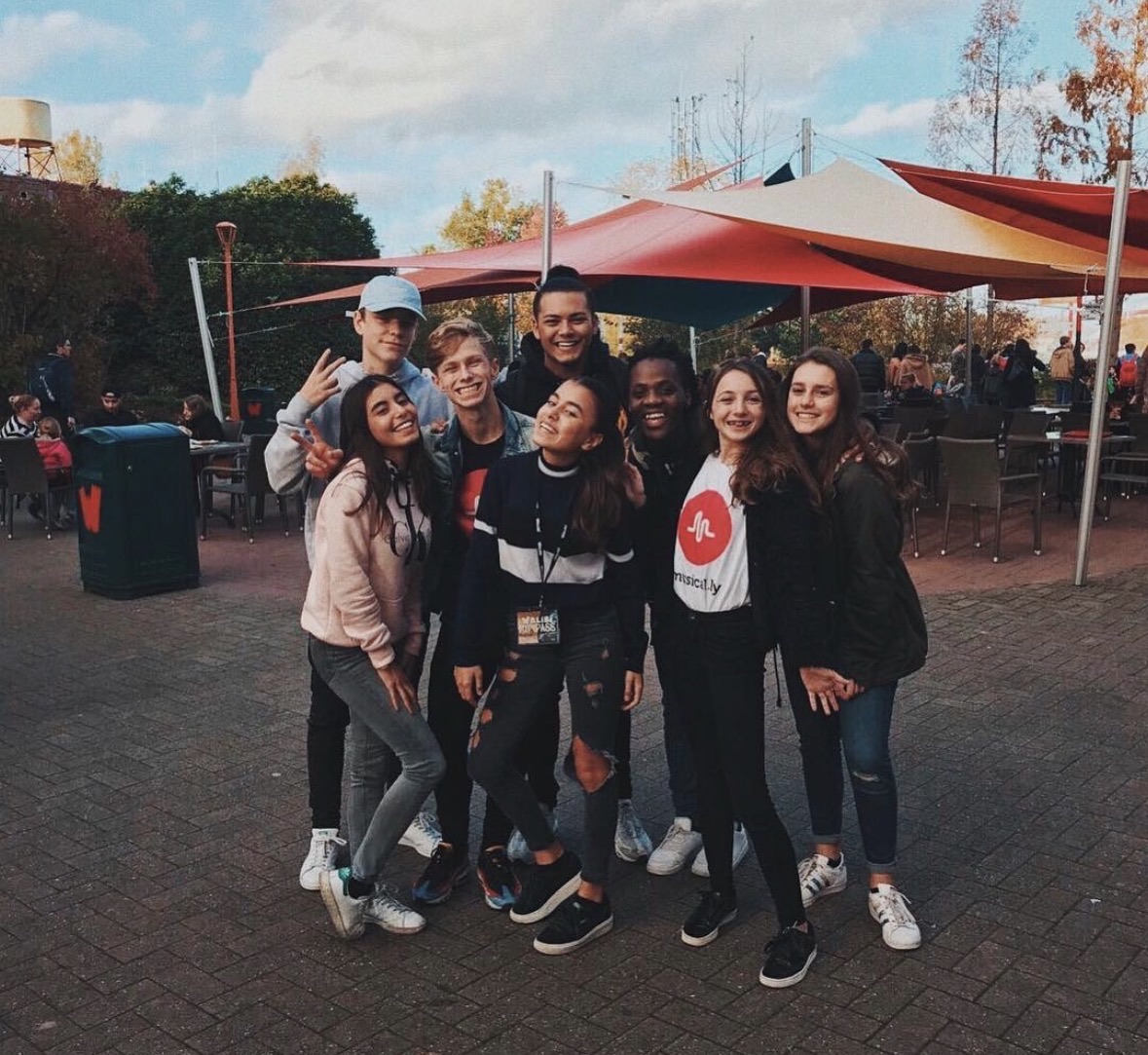 Valentino with Musical.ly creators at Walibi Belgium